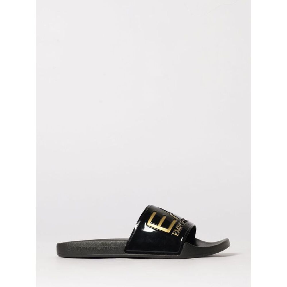 Ea7 Men Rubber Sliders With Logo Print Ea7